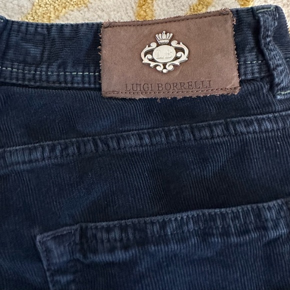 Luigi Borrelli Slim-Fit Navy Corduroy Cotton 5-Pocket Pants - Picture 6 of 12